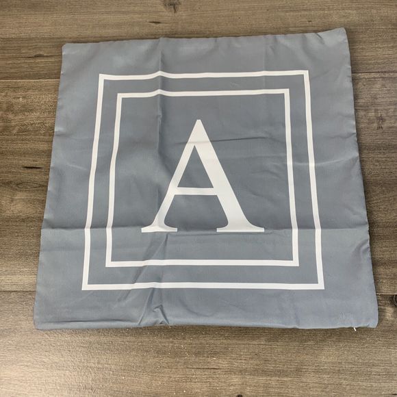 Alphabet A Throw Pillow Case 18 x 18 Inch Fascidorm Gray Pillow Cover English - Picture 6 of 10